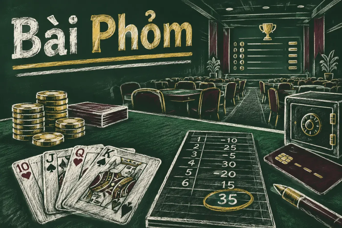 Chơi bài phỏm yêu cầu ít nhất 2 người chơi, nhưng tốt nhất là 4 người