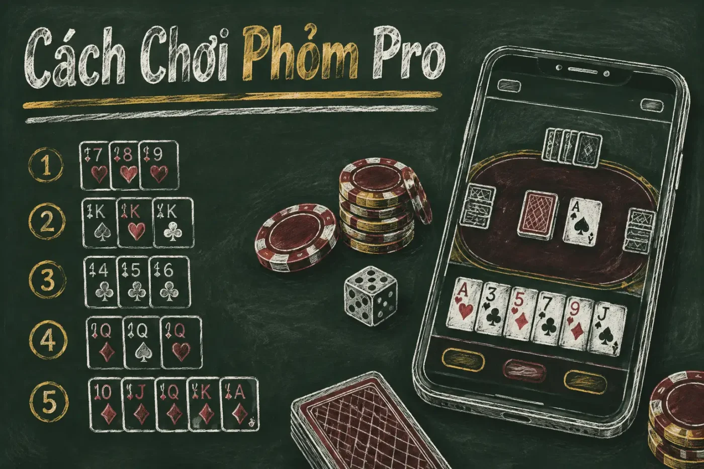 Phỏm thường được chơi từ 2 đến 4 người, sử dụng bộ bài Tây (52 lá) - Cách Chơi Phỏm Pro
