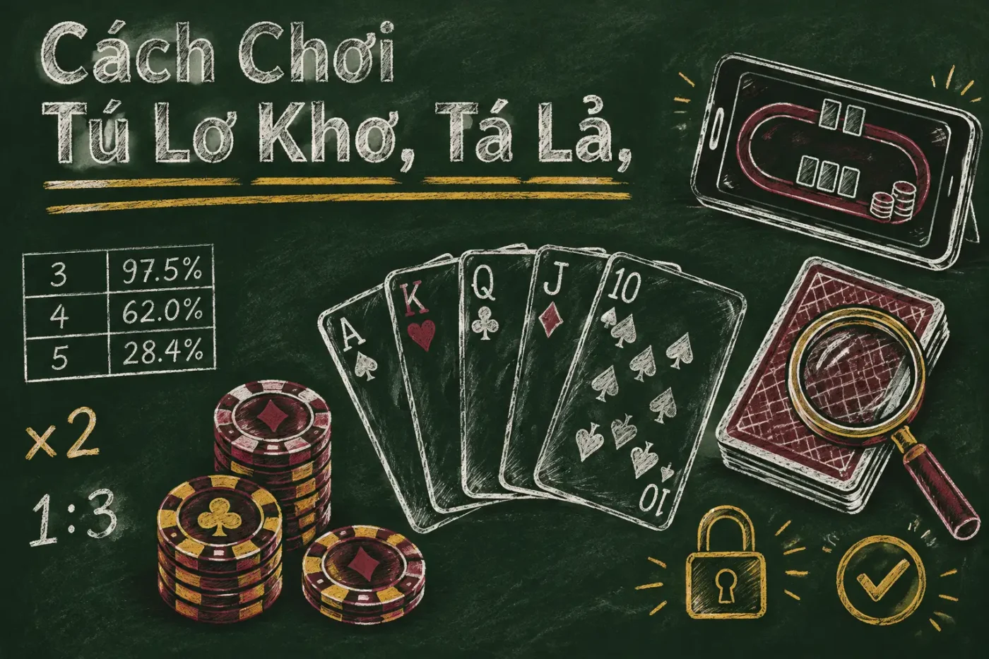 Cách Chơi Tú Lơ Khơ, Tá Lả, Phỏm