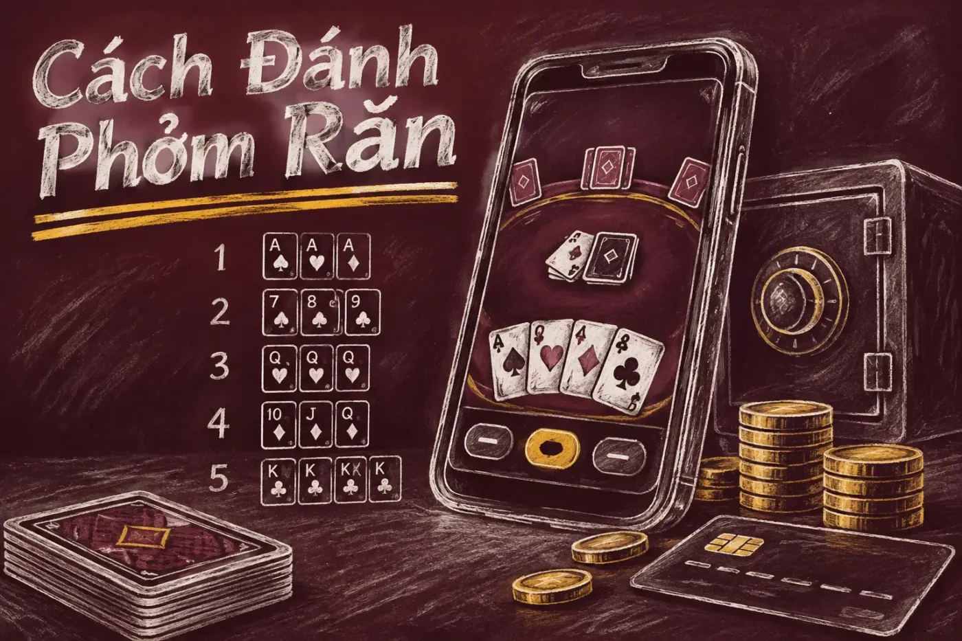 Phỏm là một trò chơi bài được chơi từ 2 đến 4 người - Cách Đánh Phỏm Rắn